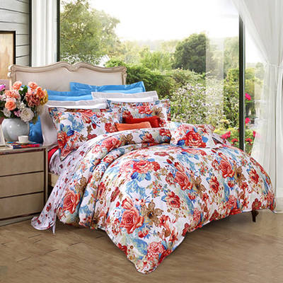 床上四件套全棉纯棉1.8m床-双人床单被罩床上用品被套